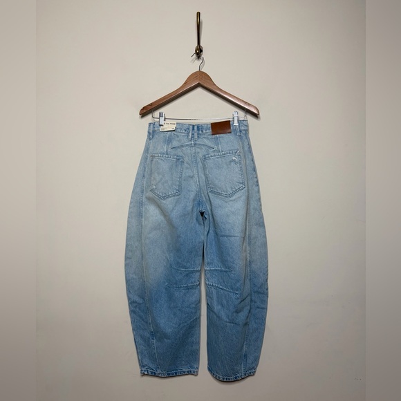 Free People We The Free Good Luck Mid-Rise Barrel Jeans in Barnyard Blue - Picture 11 of 12